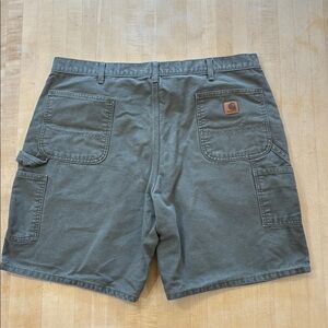 Carhartt Shorts Men’s Size 42 B25 Canvas Work Carpenter Moss Green Workwear